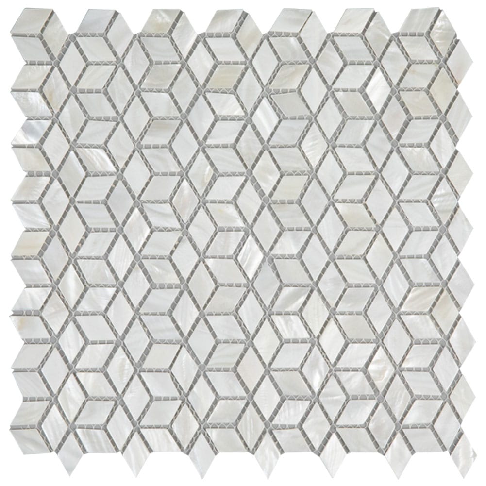 Mother of Pearl Shell Diamond Mosaic Tile (Super White, 10-Pack)